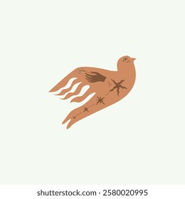 Boho Dove Summer Illustration for design needs, Landing Pages, Animation, Apps, Presentations, Content Creator and other Promotions