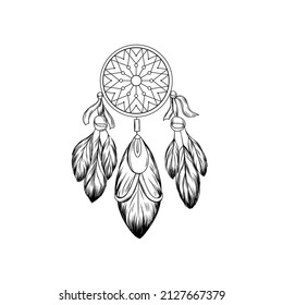 Boho Dream Catcher Vector Art. Dream Catcher style Boho vector illustration design.
