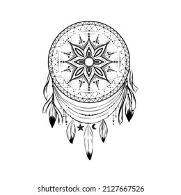 Boho Dream Catcher Vector Art. Dream Catcher style Boho vector illustration design.