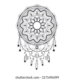 Boho Dream Catcher Vector Art. Dream Catcher style Boho vector illustration design.