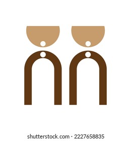 Vector de icono de Boho Earring. signo de ilustración de decoración. símbolo de joya. logo de eardrop.