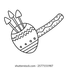 A Boho Easter, Easter egg with arrows, decorative design for festive celebration