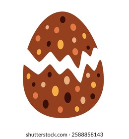 Boho Easter egg clipart. Happy Easter clipart in cartoon flat style. Hand draw vector illustration