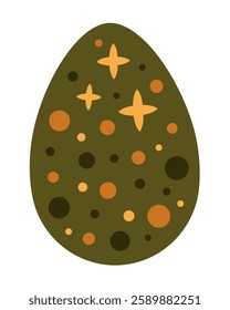 Boho Easter egg clipart. Happy Easter clipart in cartoon flat style. Hand draw vector illustration