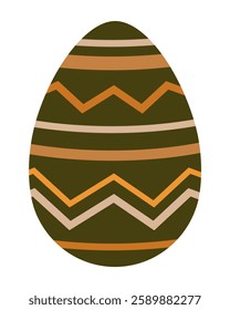 Boho Easter egg clipart. Happy Easter clipart in cartoon flat style. Hand draw vector illustration