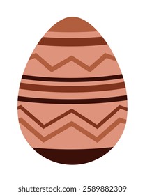 Boho Easter egg clipart. Happy Easter clipart in cartoon flat style. Hand draw vector illustration