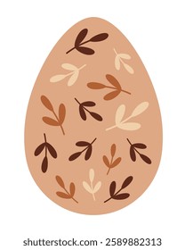 Boho Easter egg clipart. Happy Easter clipart in cartoon flat style. Hand draw vector illustration