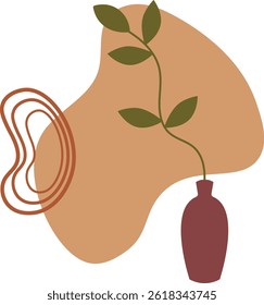 Boho Element on White Background. Vector Illustration in Minimalist Design.