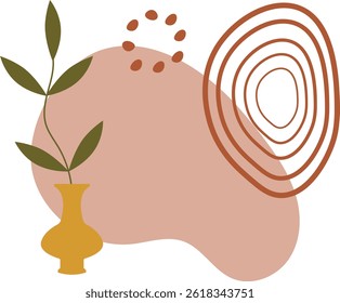 Elemento Boho sobre fondo blanco. Ilustración vectorial en Diseño Minimalista.