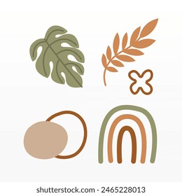 Boho Elements Art, Icons, and Graphics. Abstract Boho Element Assets. Abstract Boho Banner Elements