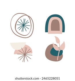 Boho Elements Art, Icons, and Graphics. Abstract Boho Element Assets. Abstract Boho Banner Elements