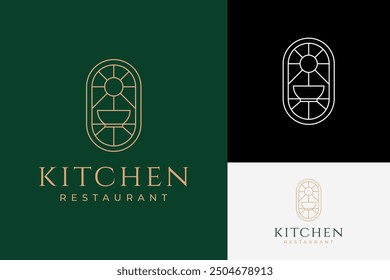 Boho Emblem Bowl Food Kitchen Restaurant Badge Logo Design Branding Template