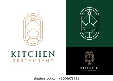 Boho Emblem Toque Food Küche Restaurant Logo Design Branding-Vorlage