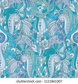 Boho ethnic asian seamless pattern. Hand drawn abstract ornament. Chinese japanese background in vector.