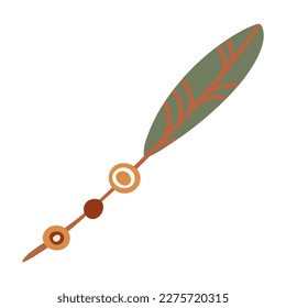 Boho ethnic stylized bird feather 