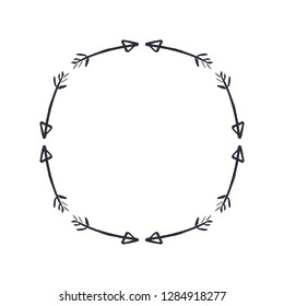 Boho ethnic tribal navajo arrows frame, text template. Decor element for your design and other