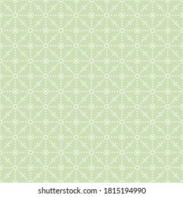 Boho ethnic woven tapestry pattern. Tribal mudcloth texture seamless vector pattern. White abstract geometric elements on a light green background.
