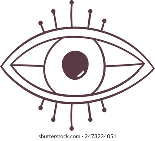 Ilustración vectorial de garabato de ojo boho