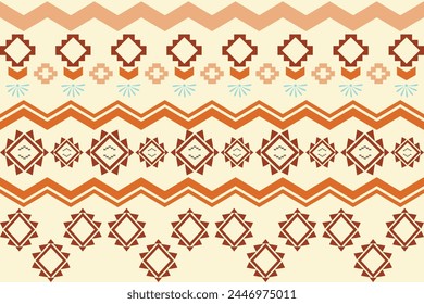 Boho fabric seamless pattern geometric tribal ethnic traditional background bohemian and native American Design Elements.Vector illustration embroidery.