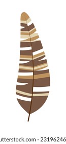 Boho Feather Flat Design Clipart.  Boho Feather design element for pattern, decoration, planner sticker, etc.