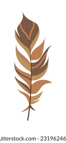 Boho Feather Flat Design Clipart.  Boho Feather design element for pattern, decoration, planner sticker, etc.