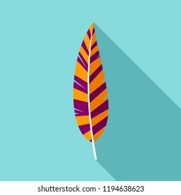 Boho feather icon. Flat illustration of boho feather vector icon for web design