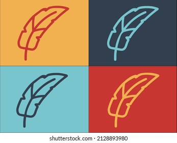 Boho Feather Logo Template, Simple Flat Icon of boho,feather,illustration
