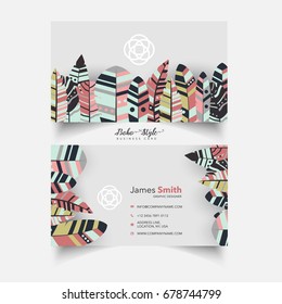 Boho Feathers Business Card