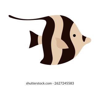 Boho fish clipart, cartoon sea character. Ocean animal hand drawn vector illustration in flat style