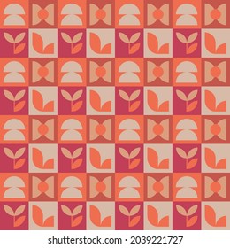 Boho flat seamless pattern background design for fabric, wrapping paper, wallpaper, web banner, cover, poster, template, packaging, and more.
