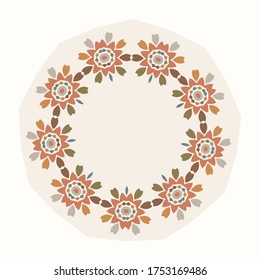 Boho Blumendesign Element Clip Art. Einziger dekorativer handgezeichneter Blumendoodle-Ikone. Geschlechtsneutrale Erdfarben. 