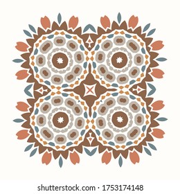  Boho floral design element clipart. Isolated decorative hand drawn flower doodle icon. Gender neutral earthy colors. 