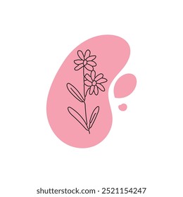 boho floral element stock. collection of organic minimal element shapes in vintage style, perfect for decorating post, flyer, wedding invitation, feminine