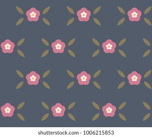 Boho floral light colors print. Geometric simple flat inigo background. Seamless vector retro ornament. Decorative block for interior textile, wallpaper, fabric cloth. Shabby chic allover design.