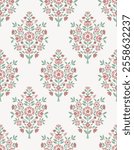 Boho Floral repeat pattern, Floral Block print , Flower damask, floral vector file, Floral ogee pattern
