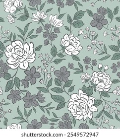 Boho Floral repeat pattern, Floral Block print , Flower damask, floral vector file, Floral ogee pattern