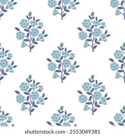 Boho Floral repeat pattern, Floral Block print , Flower damask, floral vector file, Floral ogee pattern