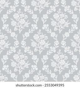 Boho Floral repeat pattern, Floral Block print , Flower damask, floral vector file, Floral ogee pattern