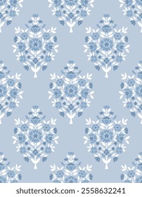 Boho Floral repeat pattern, Floral Block print , Flower damask, floral vector file, Floral ogee pattern