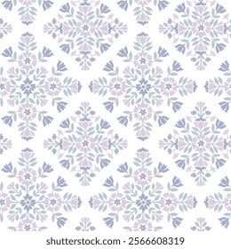 Boho Floral repeat pattern, Floral Block print , Flower damask, floral vector file, Floral ogee pattern, damask pattern, medallion print