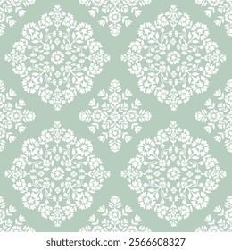 Boho Floral repeat pattern, Floral Block print , Flower damask, floral vector file, Floral ogee pattern, damask pattern, medallion print