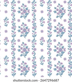Boho Floral repeat pattern, Block print , Flower damask, floral vector file, stripe flower, global print, seamless floral