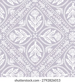 Boho Floral repeat pattern, Block print , Flower damask, floral vector file, ogee pattern, global print, seamless floral