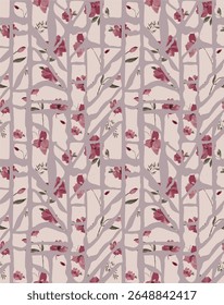 Boho Floral Seamless pattern design