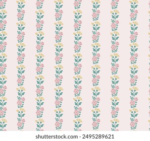 Boho Floral Streifen Floral Repeat Pattern Vektorgrafik File klein Flower