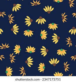 Patrón ininterrumpido de la cosecha de Boho Floral. Impresión textil retro de la flor hippie. Papel mural botánico Groovy