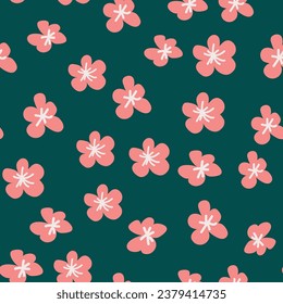 Boho Floral vintage seamless pattern. Hippie flower power retro textile print. Groovy botanical wallpaper