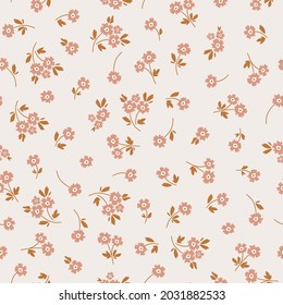 Boho florar seamless pattern with pink background