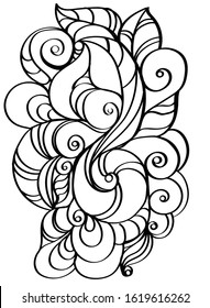 boho flower antistress coloring, vector line art illustration