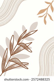 Boho flower design illustration featuring soft earthy tones, intricate floral patterns, and harmonious symmetry. The artistic design exudes elegance and creativity